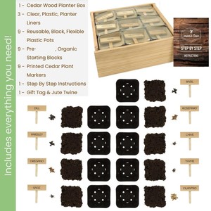Nouvelle arrivée 9 Herb Intérieur Fenêtre Jardin kit Maison Plante Démarreur Unique Cuisine Idées Cadeaux pour Maman Papa - Product Image 2