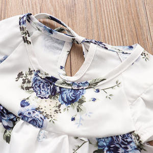 6191 yenidoğan bebek yürüyor bebek kız çiçek üstleri elbise + kısa pantolon 2 adet yaz giysileri takım - Product Image 4