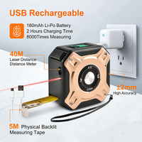 Lonnmeter LONN-M6 Mètre laser et ruban à mesurer numérique 2-en-1 Portée 40M Construction ABS Indice de protection IP54