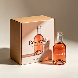 Boîte cadeau de luxe haut de gamme personnalisée pliable avec embout plié et gaufrage à chaud or pour vin doux à la rose - Product Image 3