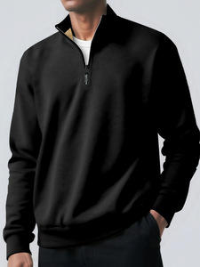 Chaqueta de invierno de algodón 100% para <span class=keywords><strong>hombre</strong></span>, sudadera de lana de cordero de Color sólido con <span class=keywords><strong>cuello</strong></span> <span class=keywords><strong>alto</strong></span> y cremallera, capa Base, ropa con estampado Digital - Product Image 6
