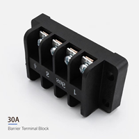 Borniers de terre fixes pour armoire, double rangée, connexion à vis en cuivre, 11-20 AWG, 30A, traversants, pour applications industrielles
