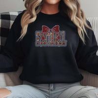 Nouvel arrivage : Nœud papillon de cheerleading pour maman de footballeuse, design prêt à l'emploi, transferts de strass pour maman de supporter, style logo personnalisé