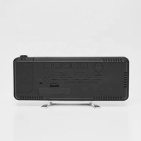 Jam Alarm Proyeksi Digital Layar LED Jernih Cerdas dengan 180 °   Kalender Snooze Cermin Putar dengan Indikator Suhu dan Kelembapan Ruangan