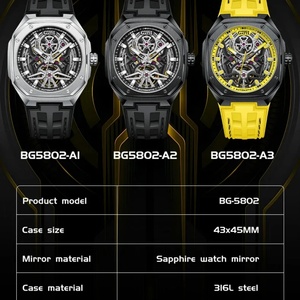 BG5802 Men Automatic <b>Watch</b> <b>Mechanical</b> Wristwatch Rubber Strap Stainless Steel <b>Watches</b> for Men - Product Image 6