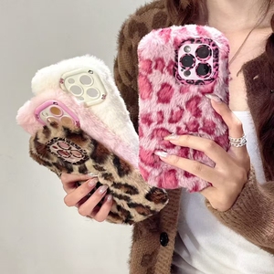 Lujo cálido lindo invierno peludo suave Cove para iPhone Xr X Xs 11 12 13 14 15 16 17 Plus Pro Max caja del teléfono celular - Product Image 2