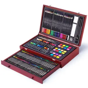 Bview Art Supplies Holz Art Box 143 Stück Deluxe Art Set für Erwachsene Künstler Anfänger Malerei