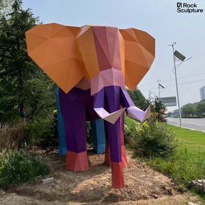 Decorative Stainless Steel <b>Elephant</b> Sculpture Unique Metal Artwork Landscaping Projects - Product Image 3