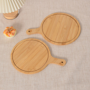 Planche à pizza en bambou, plateau de découpe rond de 9 pouces et 10 pouces pour steak, gâteau, pain, cuisson et grillades - Product Image 2