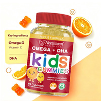 Neewwon Gummies Omega+DHA pour Enfants, Multivitamines Omega 3, 6, 9, Complément Alimentaire pour Soutenir le Cerveau, les Yeux et l'Immunité, Soin Nutritionnel Quotidien pour Enfants