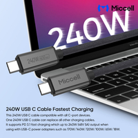 Câble de données Miccell Wholesale PD 240W 5A pour téléphones, prise en charge de la sortie vidéo 8K 60Hz et 4K 60Hz, charge rapide pour smartphones et ordinateurs portables
