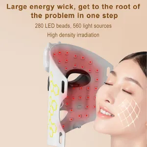 Nuevas llegadas Máscara facial LED de silicona inalámbrica 8 colores Terapia de luz infrarroja roja Máscara facial LED NIR