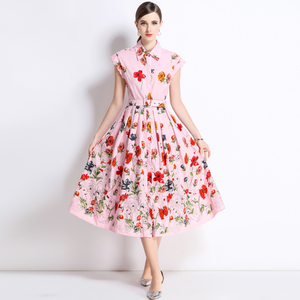 Robe <span class=keywords><strong>pour</strong></span> femmes <span class=keywords><strong>grande</strong></span> <span class=keywords><strong>taille</strong></span>, nouvelle collection été, col polo, manches courtes, robe imprimée, <span class=keywords><strong>vêtements</strong></span> de boutique, vente en gros - Product Image 2