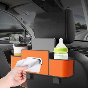 Caja de Almacenamiento Universal de Cuero para Asiento de Coche, Portavasos, Portapañuelos, Soporte para Teléfono Móvil, Accesorios para Coche - Product Image 4