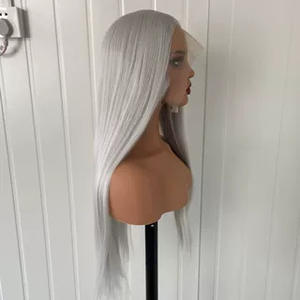 <span class=keywords><strong>Perruque</strong></span> Cosplay style chinois ancien Costume de veuve cheveux artificiels longs cheveux raides noir blanc argent or - Product Image 4