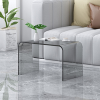Table basse en acrylique transparente en forme de U personnalisée pour le salon