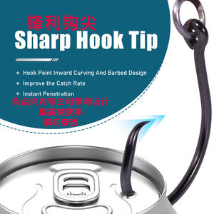 26 crochets, style épais, anneau soudé, crochet simple, forte force <span class=keywords><strong>de</strong></span> traction, acier à haute teneur en carbone, pêche en mer, utilisation en eau salée, 100 paquets, plaque <span class=keywords><strong>de</strong></span> <span class=keywords><strong>fer</strong></span> - Product Image 1