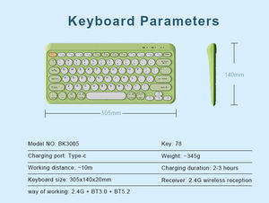 Custom Bt Tastatur German Drahtlose Tastatur Mini ultra Slim Wireless Tablet <b>Keyboard</b> Round Key Portable Wireless <b>Keyboard</b> - Product Image 4