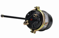 Long-Stroke Air Brake Chamber 3" Max Travel, Standard Push Rod Threading, 5/8"-11 UNC Studs for Tandem Axle Applications
