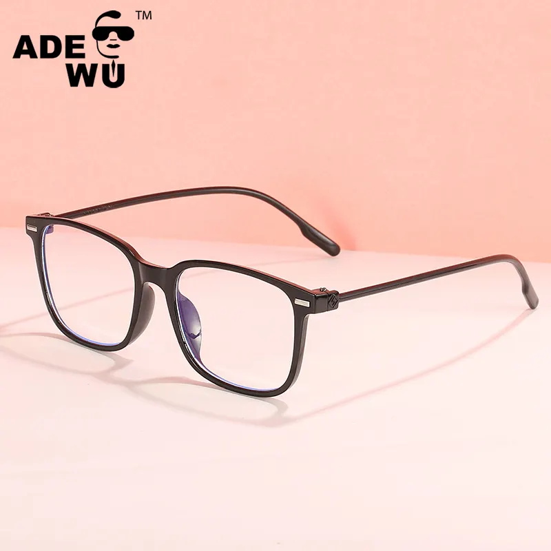 ADE WU MN18056 Simple Retro Rivet Optical Glasses Lightweight Thin Frame Black Blue Light Blocking Glasses