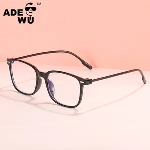 نظارات-ADE-WU WU MN18056, نظارات بصرية بسيطة ريترو برشام خفيفة الوزن ، إطار رفيع ، أسود ، أزرق ، حجب الضوء
