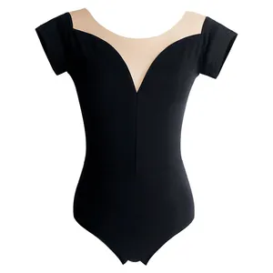 Women Ballet Leotard Sexy Mesh Splice Ballet Dancewear