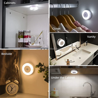 Mini LED capteur tactile veilleuses USB Rechargeable cuisine chambre Base magnétique applique murale ronde Portable gradation lampe de nuit