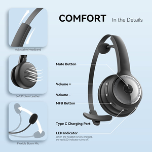 Auriculares Inalámbricos Personalizados M101 de Una Sola Oreja con Micrófono para Reuniones, Centro de Llamadas, Cancelación de Ruido ENC, USB y Bluetooth - Product Image 3