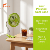 Ventilateur USB à pince tout métal de 6 pouces avec pales en aluminium, mini ventilateur de bureau portable pour le bureau et la maison, moteur DC silencieux sans balais