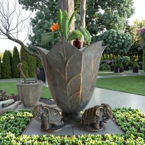 Ornements de <span class=keywords><strong>jardin</strong></span> élégants en <span class=keywords><strong>fonte</strong></span> Éléphants tenant une jardinière en métal Décor d'ornement fonctionnel pour les chantiers - Product Image 6