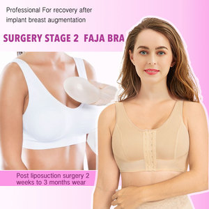 Crochets réglables à <span class=keywords><strong>fermeture</strong></span> frontale Tops de poitrine Soutien-gorge chirurgical <span class=keywords><strong>post</strong></span>-<span class=keywords><strong>opératoire</strong></span> Compression push-up respirante - Product Image 3
