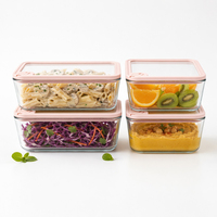 Boîte à lunch empilable en verre borosilicate trempé sans BPA, approuvée LFGB, avec couvercles étanches, compatible micro-ondes et chauffable