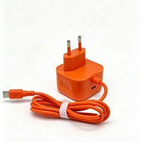 Cargador de Pared de Carga Rápida Tipo-C, Estándar Europeo, Color Naranja, con Cable Tipo-C, Venta al Por Mayor del Fabricante