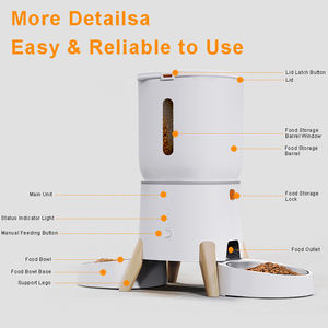 Mangeoire intelligente pour animaux de compagnie avec adaptateur secteur à double alimentation et batterie de secours Distributeur automatique de nourriture APP de grande capacité - Product Image 3