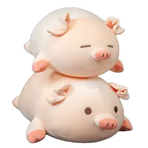 공장 사용자 정의 핫 세일 귀여운 40cm 돼지 봉제 장난감 동물 베개 침실 베개 아이들을 위한 이동식 및 빨 생일 선물
