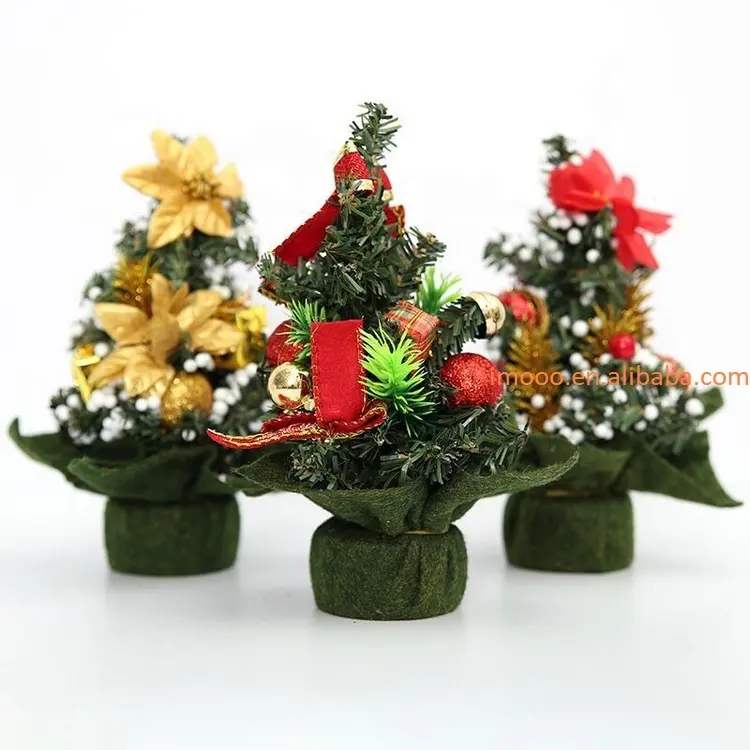 Harga Pabrik Mini Natal Pohon Kepingan Salju Buatan Natal Mini Cedar Ornamen Festival Tabel Miniatur Rumah Dekorasi