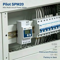 Compteur de puissance multi-circuits miniature Pilot SPM20 0-63A 3P 220V avec protection contre les surintensités CE IEC, en stock en usine