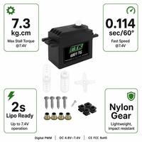 Servo Digital PTK 6801 TG 40g con Engranaje de Nylon, Motor con Torque de 7.3kg, Compatible con Batería Lipo 2s, para Aviones RC de Ala Fija, Autos RC y Helicópteros