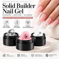 Gel de construction solide pour extension d'ongles et sculpture 3D, gel à ongles non collant, OEM, marque privée, vente en gros, fournitures professionnelles pour ongles