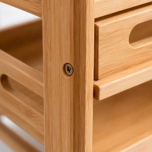 Organisateur de cuisine en bambou personnalisable à 2 niveaux, station de comptoir avec ensemble de 3 plateaux amovibles pour la cuisine - Product Image 4