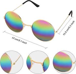 3 Pcs Accessoires <span class=keywords><strong>Hippie</strong></span> Costume 70s Tie Dye Rainbow Leopard Outfits <span class=keywords><strong>Hippie</strong></span> Headbands for Men Peace Sign Necklace Sunglasses - Product Image 4