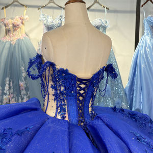 Robe de bal de Quinceañera princesse en mousseline de soie bleu roi avec appliques en dentelle Dy20259, robes de fête d'anniversaire, Vestidos De 15 - Product Image 2
