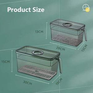 Creative Plastic Kitchen Food Fresh Storage Bin <b>Refrigerator</b> Storage Box Fridge Storage <b>Container</b> With Handle Lid - Product Image 4