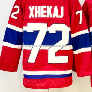 Montreal arber xhekaj เสื้อเจอร์ซีย์ฮอกกี้เย็บสีแดงคุณภาพดีที่สุด - Product Image 1