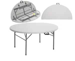 Yoho Hot Sale Round Banquet HDPE plastic Folding Dining Table for garden