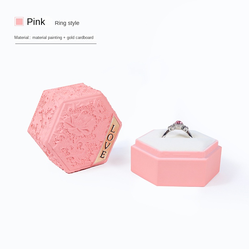 Boîte à bagues rose
