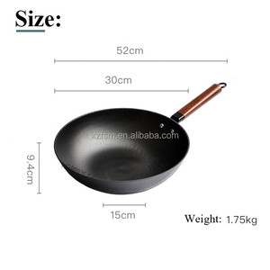 Directo de Fábrica: <span class=keywords><strong>Wok</strong></span> de Hierro Fundido Ligero con Mango de Madera - Product Image 3