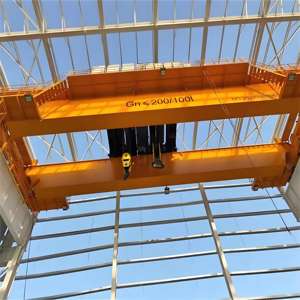 Grúa puente de doble viga tipo QD eléctrica para Taller de 300 toneladas, motor hidráulico de 20m, bomba PLC, piezas móviles de engranajes, otras grúas Motor - Product Image 1