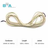 Câble à 4 conducteurs 24AWG, isolé TPE, blanc, de 6 mm à 2,5 mm, pour câblage interne d'appareils électroniques