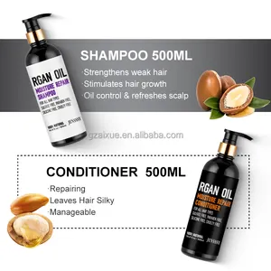 Private Label 100% Natural Organic Strengthens Anti Hair Loss Argan Oil Biotin Sulfate Free Shampoo And Conditioner Set